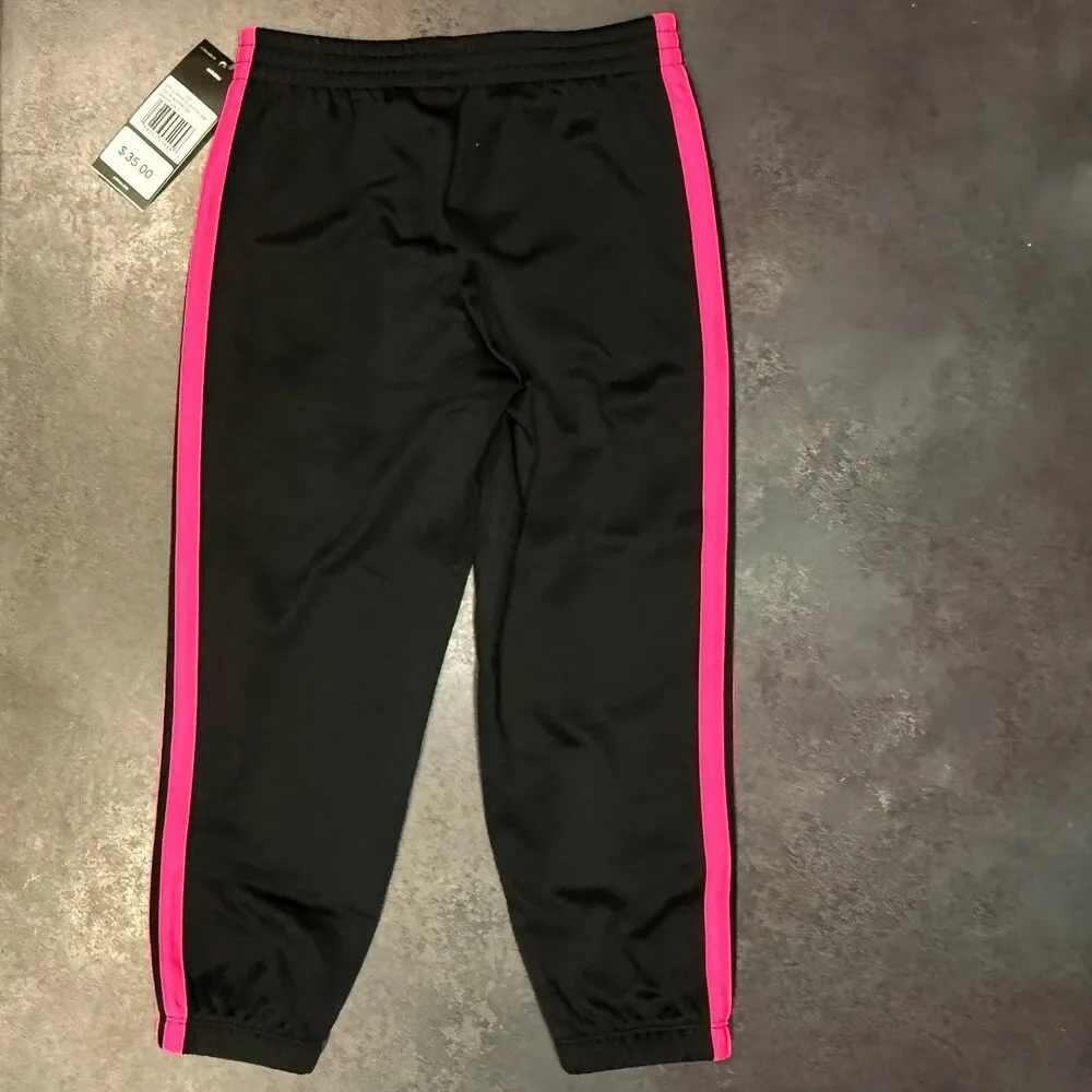 Pink 3 Stripe Adidas Black Jogger Track Pant NWT Athletic Girls 5T